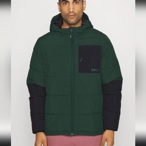 New Oakley Tahoe Puffer Men's Green And Black Snowboarding Jacket Size M